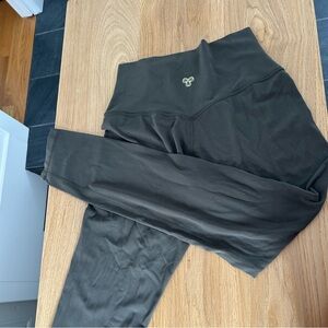 Aritzia Golden Collection Olive Leggings with Gold Logo